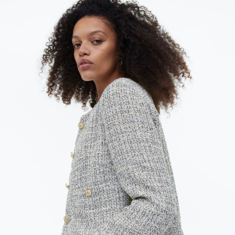 H&M boucle cropped jacket/blazer